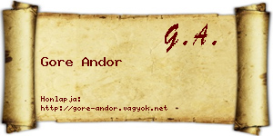 Gore Andor névjegykártya